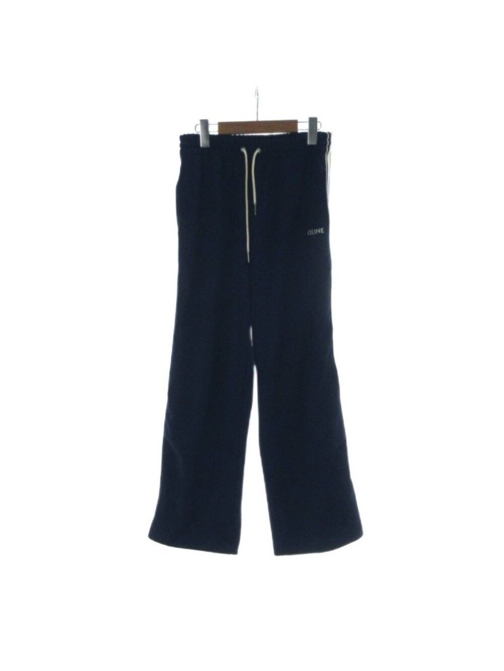 Celine Pants Double Face Jersey Logo Line Navy XS